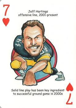 2005 Hero Decks Pittsburgh Steelers Football Heroes Playing Cards #7♥ Jeff Hartings Front