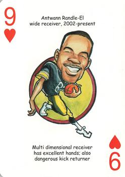 2005 Hero Decks Pittsburgh Steelers Football Heroes Playing Cards #9♥ Antwaan Randle El Front