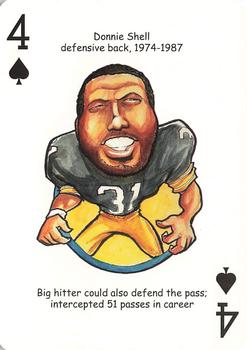 2005 Hero Decks Pittsburgh Steelers Football Heroes Playing Cards #4♠ Donnie Shell Front