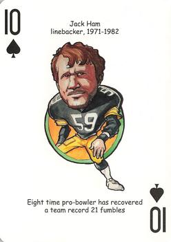 2005 Hero Decks Pittsburgh Steelers Football Heroes Playing Cards #10♠ Jack Ham Front
