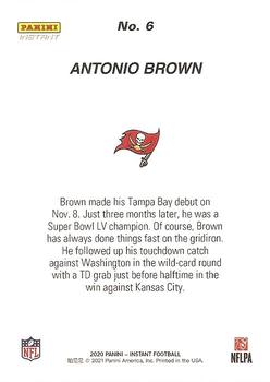 2020 Panini Instant Tampa Bay Buccaneers Super Bowl LV Champions #6 Antonio Brown Back