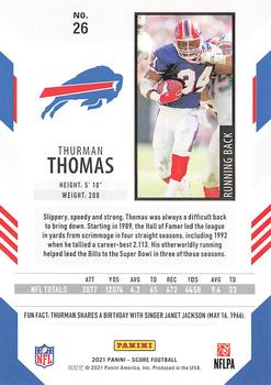 2021 Score #26 Thurman Thomas Back
