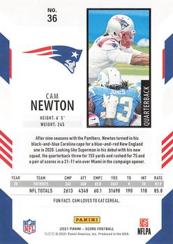 2021 Score #36 Cam Newton Back
