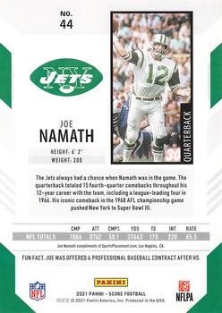 2021 Score #44 Joe Namath Back