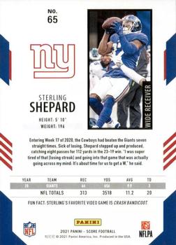 2021 Score #65 Sterling Shepard Back