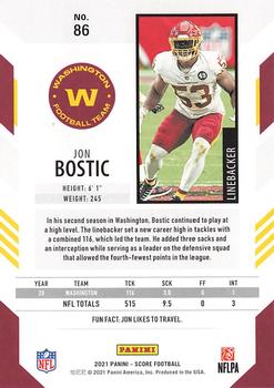 2021 Score #86 Jon Bostic Back