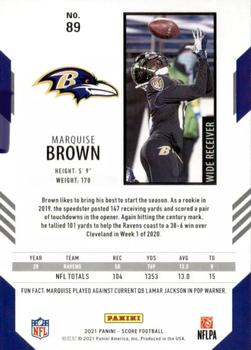 2021 Score #89 Marquise Brown Back