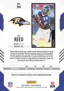 2021 Score #94 Ed Reed Back