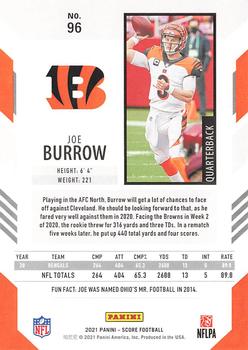 2021 Score #96 Joe Burrow Back