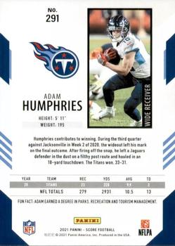 2021 Score #291 Adam Humphries Back