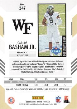 2021 Score #347 Carlos Basham Jr. Back