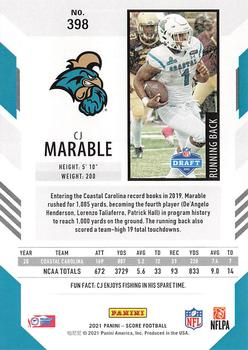 2021 Score #398 CJ Marable Back