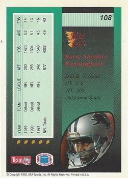 1992 Wild Card - 1992 National Convention Promos #108 Barry Sanders Back