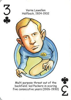 2009 Hero Decks Green Bay Packers Football Heroes Playing Cards #3♣ Verne Lewellen Front