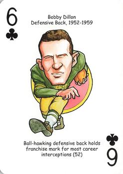 2009 Hero Decks Green Bay Packers Football Heroes Playing Cards #6♣ Bobby Dillon Front