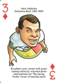 2009 Hero Decks Green Bay Packers Football Heroes Playing Cards #3♦ Herb Adderley Front