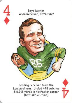 2009 Hero Decks Green Bay Packers Football Heroes Playing Cards #4♦ Boyd Dowler Front