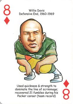 2009 Hero Decks Green Bay Packers Football Heroes Playing Cards #8♦ Willie Davis Front