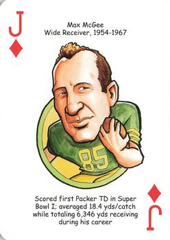 2009 Hero Decks Green Bay Packers Football Heroes Playing Cards #J♦ Max McGee Front