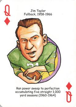 2009 Hero Decks Green Bay Packers Football Heroes Playing Cards #Q♦ Jim Taylor Front