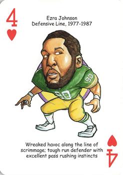 2009 Hero Decks Green Bay Packers Football Heroes Playing Cards #4♥ Ezra Johnson Front