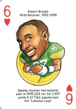2009 Hero Decks Green Bay Packers Football Heroes Playing Cards #6♥ Robert Brooks Front