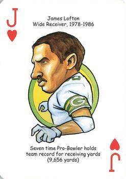 2009 Hero Decks Green Bay Packers Football Heroes Playing Cards #J♥ James Lofton Front