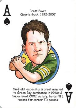 2009 Hero Decks Green Bay Packers Football Heroes Playing Cards #A♠ Brett Favre Front