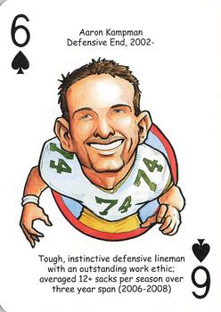 2009 Hero Decks Green Bay Packers Football Heroes Playing Cards #6♠ Aaron Kampman Front