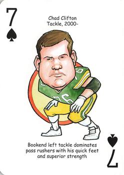 2009 Hero Decks Green Bay Packers Football Heroes Playing Cards #7♠ Chad Clifton Front