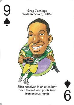 2009 Hero Decks Green Bay Packers Football Heroes Playing Cards #9♠ Greg Jennings Front