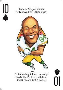 2009 Hero Decks Green Bay Packers Football Heroes Playing Cards #10♠ Kabeer Gbaja-Biamila Front