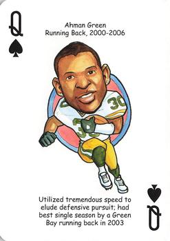 2009 Hero Decks Green Bay Packers Football Heroes Playing Cards #Q♠ Ahman Green Front
