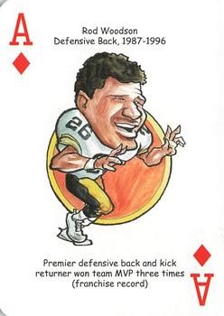2008 Hero Decks Pittsburgh Steelers Football Heroes Playing Cards #A♦ Rod Woodson Front
