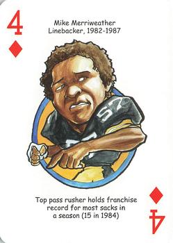 2008 Hero Decks Pittsburgh Steelers Football Heroes Playing Cards #4♦ Mike Merriweather Front