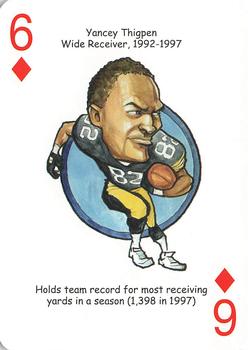 2008 Hero Decks Pittsburgh Steelers Football Heroes Playing Cards #6♦ Yancey Thigpen Front