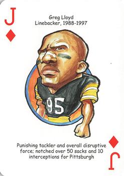 2008 Hero Decks Pittsburgh Steelers Football Heroes Playing Cards #J♦ Greg Lloyd Front