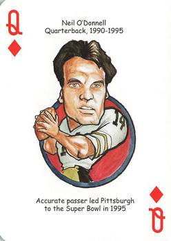 2008 Hero Decks Pittsburgh Steelers Football Heroes Playing Cards #Q♦ Neil O'Donnell Front