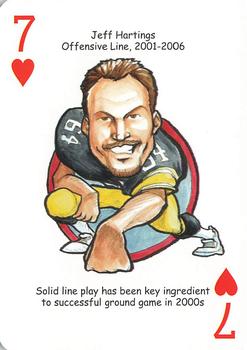 2008 Hero Decks Pittsburgh Steelers Football Heroes Playing Cards #7♥ Jeff Hartings Front