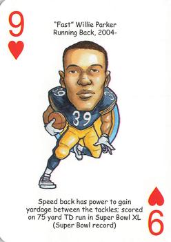 2008 Hero Decks Pittsburgh Steelers Football Heroes Playing Cards #9♥ Willie Parker Front