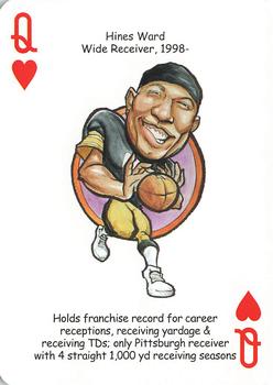 2008 Hero Decks Pittsburgh Steelers Football Heroes Playing Cards #Q♥ Hines Ward Front