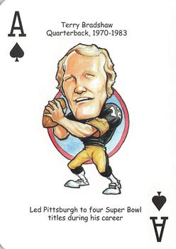 2008 Hero Decks Pittsburgh Steelers Football Heroes Playing Cards #A♠ Terry Bradshaw Front