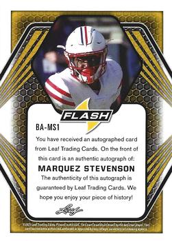 2021 Leaf Flash #BA-MS1 Marquez Stevenson Back