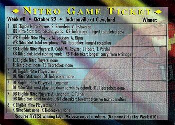 1995 Collector's Edge - Nitro Game Tickets #NNO Nitro Game Ticket Week 8 Front