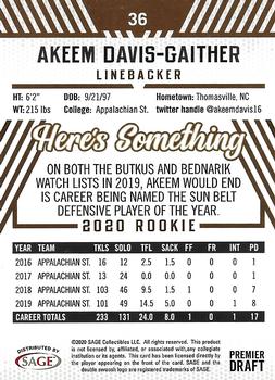 2020 SAGE HIT - Red #36 Akeem Davis-Gaither Back