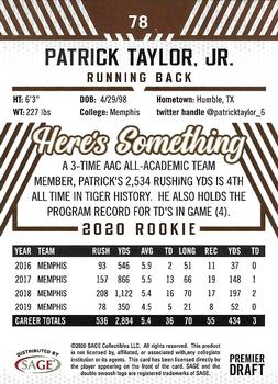 2020 SAGE HIT - Red #78 Patrick Taylor Jr. Back
