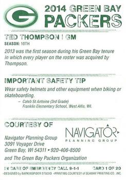2014 Green Bay Packers Police - Navigator Planning Group #1 Ted Thompson Back