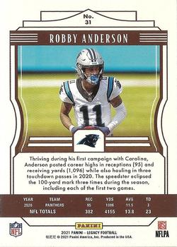 2021 Panini Legacy #31 Robby Anderson Back