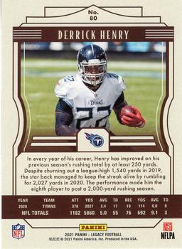 2021 Panini Legacy #80 Derrick Henry Back