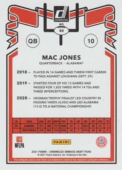 2021 Panini Chronicles Draft Picks #40 Mac Jones Back